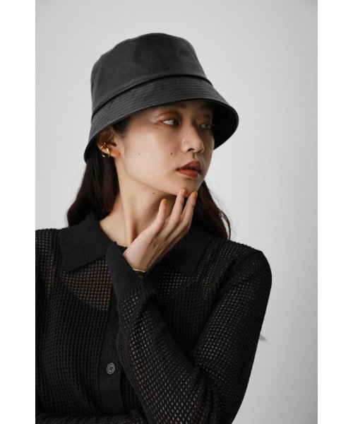 AZUL by moussy(アズールバイマウジー)/FAUX LEATHER BUCKET HAT/BLK