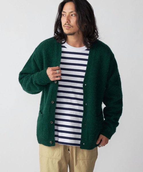 SHIPS MEN(シップス　メン)/*SHIPS: 〈シェットランドタイプ〉 ウール シャギードッグ ニット カーディガン/グリーン