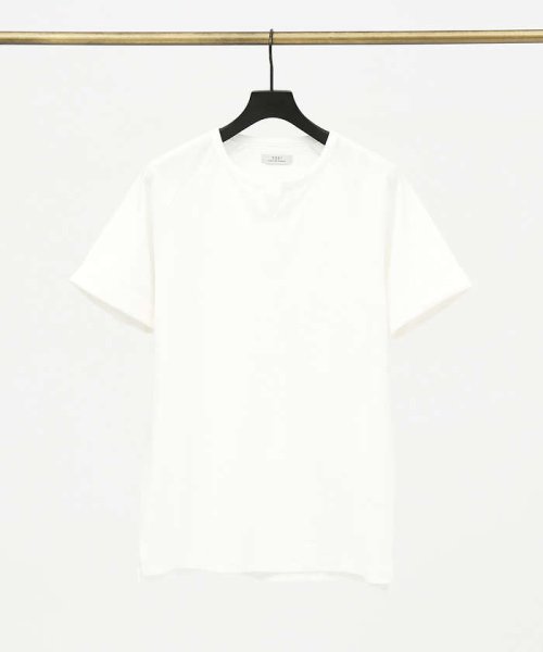 5351POURLESHOMMES(5351POURLESHOMMES)/【BLANC】スラッシュ ラグラン 半袖 Tシャツ/ホワイト