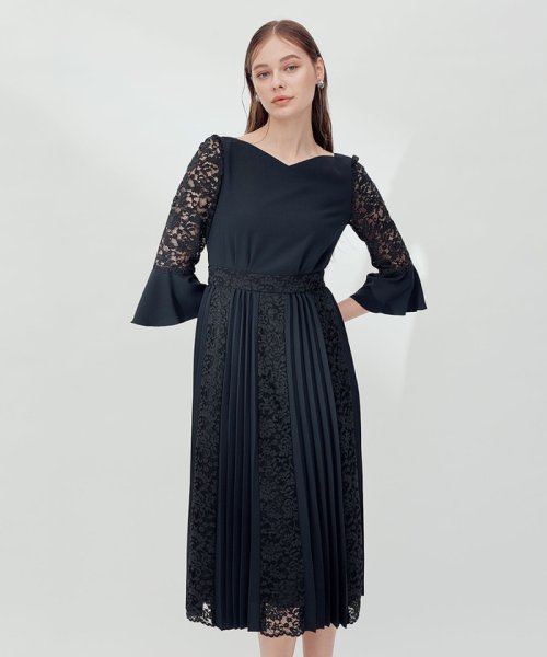 APPLAUDIR】レース コンビ プリーツ ドレス(504888397)｜阪急百貨店  