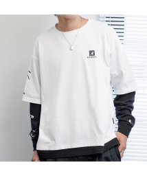 MAC HOUSE(men)(マックハウス（メンズ）)/KANGOL カンゴール フェイクレイヤードロングスリーブTシャツ KPMC－10282－EC/ホワイト