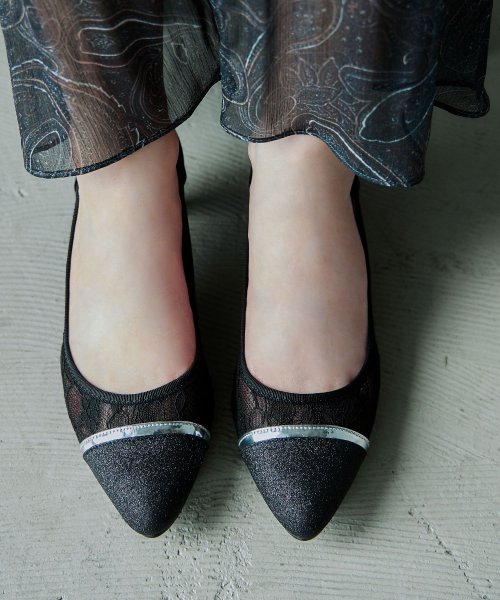 Niana ニアナ 結婚式 パンプス パーティーシューズ ラメ レース ローヒール ポインテッドトゥ ピンヒール 靴 美脚疲れにくい 小さいサイズ 大きいサイズ ニアナ Niana Magaseek