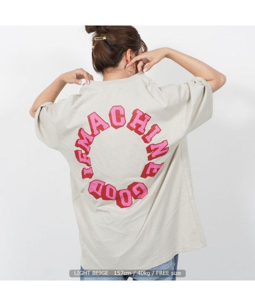 セール バックプリント Tシャツ メンズ オーバーサイズ Tシャツ レディース 綿100 ビッグtシャツ ビッグシルエット トップス 半袖 白 ベージュ パープル 大 ワンフォークロージング 1111clothing Magaseek