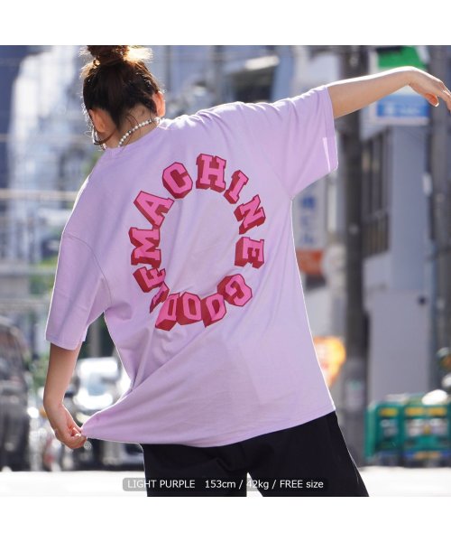 セール バックプリント Tシャツ メンズ オーバーサイズ Tシャツ レディース 綿100 ビッグtシャツ ビッグシルエット トップス 半袖 白 ベージュ パープル 大 ワンフォークロージング 1111clothing Magaseek