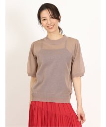 m.f.editorial/天竺シアーニット モックネック5分袖プルオーバー/504889270