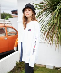 TOMMY JEANS(トミージーンズ)/ライナーロゴロングスリーブスケートTシャツ/ホワイト