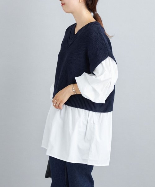 手洗い可能 シャツコンビvネックニット シップス ウィメン Ships Women Magaseek