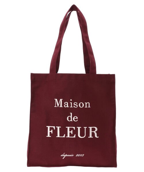 カラーブランドロゴ刺繍スクエアトートバッグ メゾンドフルール Maison De Fleur Magaseek