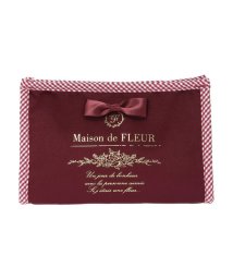 Maison de FLEUR(メゾンドフルール)/パイピングスクエアポーチ/ワイン