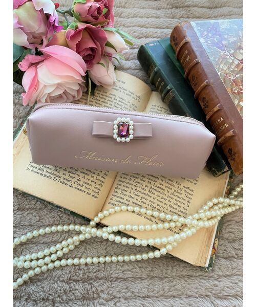 パールビジュー合皮リボンペンケース(504891934) | メゾンドフルール