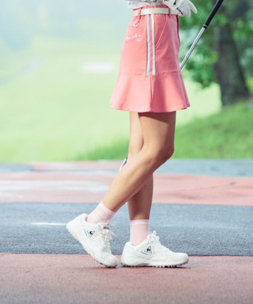 le coq sportif GOLF (ルコックスポルティフ（ゴルフ）)/ライン&ロゴショートソックス(抗菌防臭/足底パイル/足底サポート)/ピンク