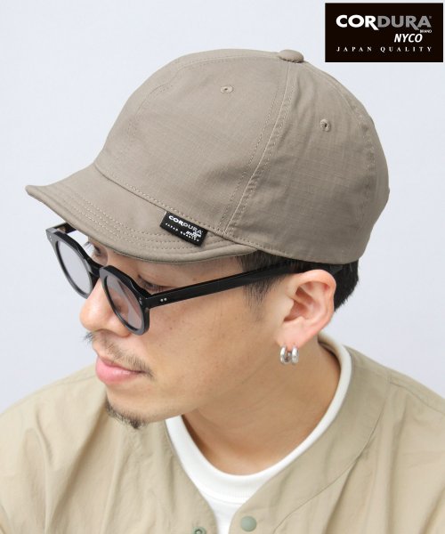 Besiquenti(ベーシックエンチ)/日本製生地 CORDURA NYCO リップストップ ストレッチ コーデュラコットン ショートバイザー アンパイアキャップ 帽子 メンズ カジュアル/グレー
