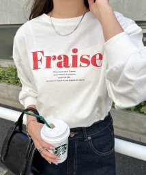 and　Me...(アンドミー)/コットン天竺フレンチロゴプリント長袖Tシャツ/オフホワイト