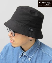 Besiquenti(ベーシックエンチ)/日本製生地 CORUDRA NYCO バケットハット リップストップ ストレッチ コーデュラコットン 帽子 メンズ カジュアル シンプル/ブラック