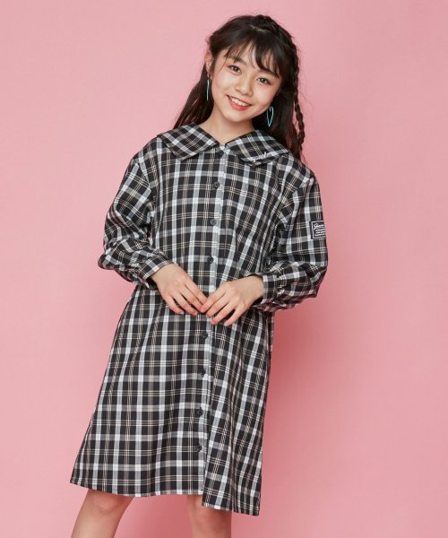 セール ジェニィラブ Jenni Love ビッグカラーチェックシャツワンピ Magaseek