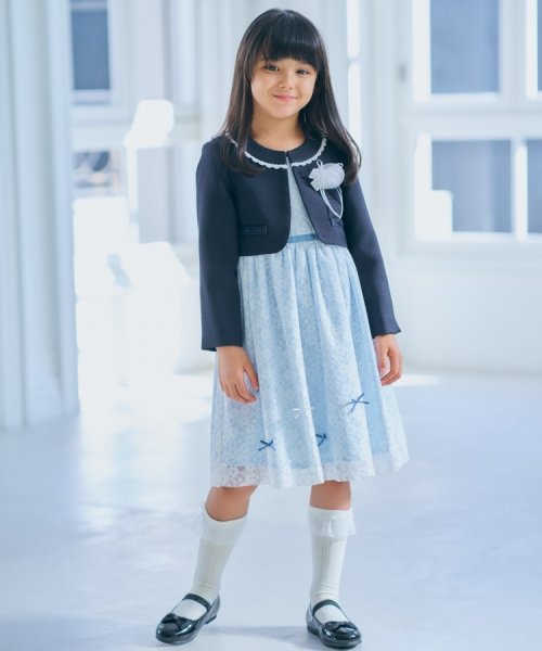 SHOO・LA・RUE(Kids) (シューラルーキッズ)/【セレモニー】レースワンピースセット/サックス（090）