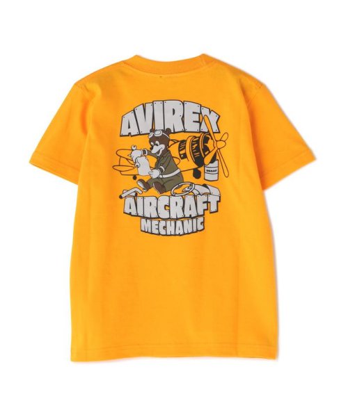AVIREX(AVIREX)/《直営店限定》《KIDS》エアー クラフト メカニック Tシャツ / AIR CRAFT MECHANIC T－SHIRT/イエロー