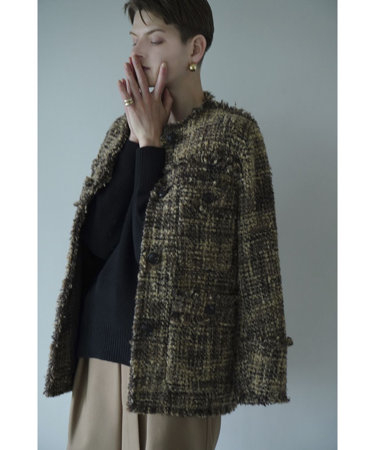 NO COLOR TWEED JACKET