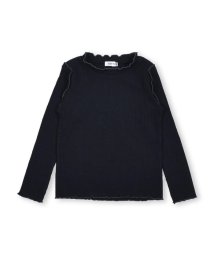 SLAP SLIP(スラップスリップ)/配色 メロウ フリル テレコ Tシャツ (80~130cm)/ブラック