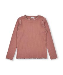 SLAP SLIP(スラップスリップ)/配色 メロウ フリル テレコ Tシャツ (80~130cm)/ピンク