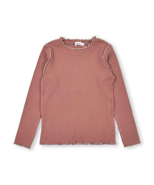 SLAP SLIP(スラップスリップ)/配色 メロウ フリル テレコ Tシャツ (80~130cm)/ピンク