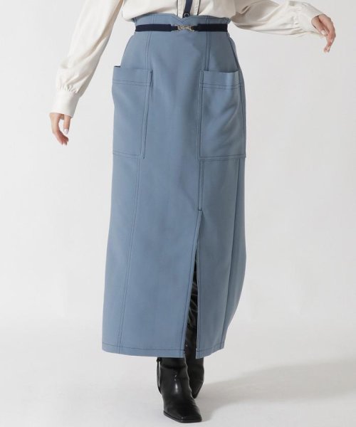 REDYAZEL(レディアゼル)/ベルト付きタイトスカート/ブルー
