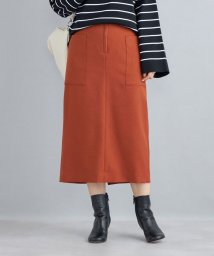 SHIPS WOMEN(シップス　ウィメン)/〈手洗い可能〉フロントジップタイトスカート/オレンジ