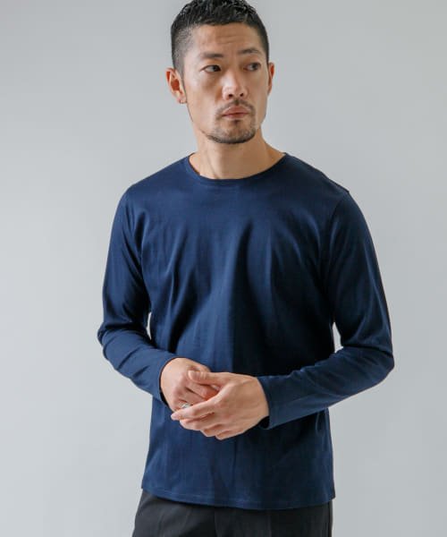URBAN RESEARCH ROSSO(URBAN　RESEARCH　ROSSO（MEN）)/『MADE IN JAPAN』『XLサイズあり』シルケットスムースロングTシャツ/NAVY
