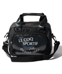 le coq sportif GOLF (ルコックスポルティフ（ゴルフ）)/グラフィックロゴスクエア型ポーチ(ショルダーベルト付き)約26×19×13(cm)【アウトレット】/ブラック