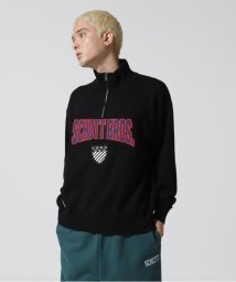 Schott(ショット)/COTTON SWEATER COLLEGE PATCH/コットンセーターカレッジパッチ/ブラック