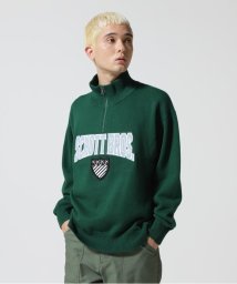 Schott(ショット)/COTTON SWEATER COLLEGE PATCH/コットンセーターカレッジパッチ/グリーン