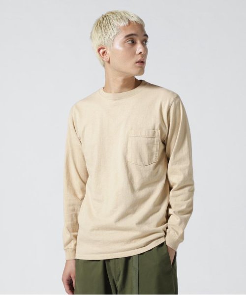 BEAVER(ビーバー)/Goodwear/グッドウェア　L/S CREW NECK POCKET TEE ロングスリーブクルーネックポケットティー/ベージュ