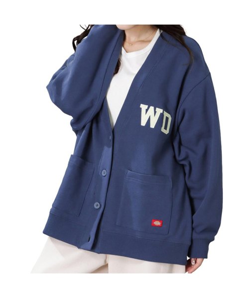 MAC HOUSE(women)(マックハウス（レディース）)/Dickies ディッキーズ 裏毛ワッペンカーディガン 2487－4933/ブルー