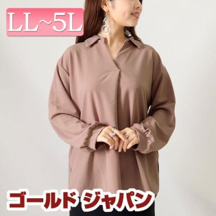 GOLD JAPAN/大きいサイズ レディース ビッグサイズ シワになりにくい襟付きスキッパーシャツ/504899313