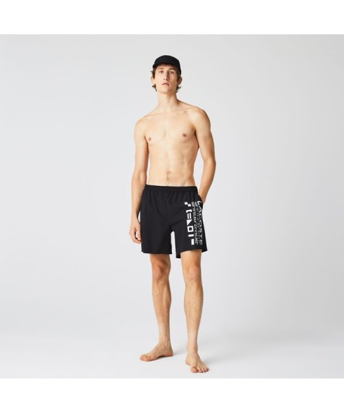 LACOSTE Mens(ラコステ　メンズ)/シグネチャープリントスイムショーツ/ブラック