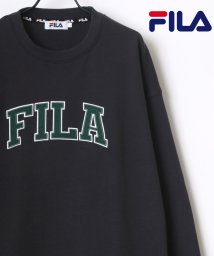 LAZAR(ラザル)/【Lazar】FILA/フィラ 【別注】 ビッグシルエット ロゴ刺繍 袖プリント カレッジ スウェット トレーナー レディース メンズ トップス カジュアル/スミクロ