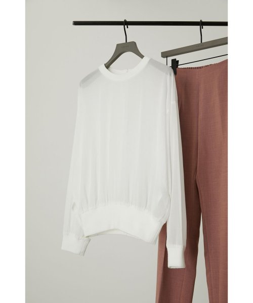 RIM.ARK(リムアーク)/Sheer rib docking tops/WHT