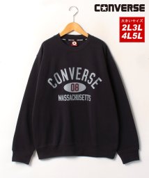 MARUKAWA(大きいサイズのマルカワ)/【CONVERSE】コンバース 大きいサイズ [2L 3L 4L 5L] 裏起毛 スウェット トレーナー メンズ カジュアル プルオーバー スニーカー /ブラック