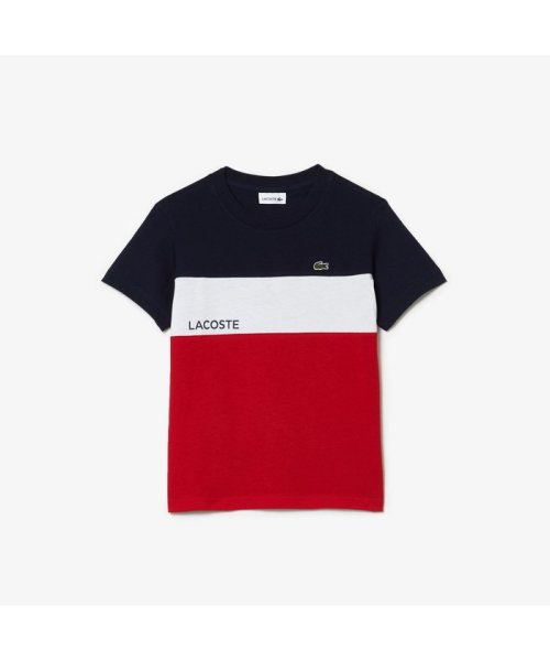 トリコロールカラーブロックkids半袖tシャツ ラコステ キッズ Lacoste Kids Magaseek