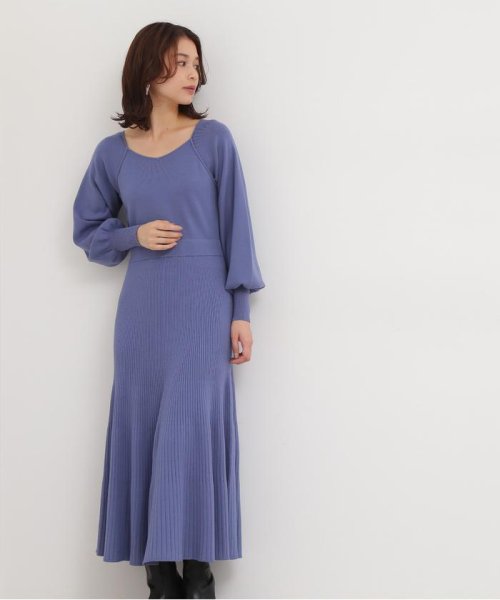 レイヤードライクフレアニットワンピース ナチュラルビューティーベーシック Natural Beauty Basic Magaseek