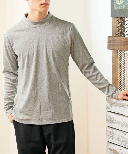 セール 暖かい ハイネック タートルネック ロングtシャツ メンズ 長袖 Tシャツ カットソー ロンt 無地 スムース インナー トップイズム Topism Magaseek