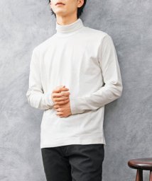 TopIsm(トップイズム)/暖かい ハイネック タートルネック ロングTシャツ メンズ 長袖 Tシャツ カットソー ロンT 無地 スムース インナー/オフホワイト系2