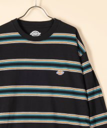 Dickies(Dickies)/【Dickies】　ディッキーズ マルチボーダー柄 長袖Tシャツ/ワーク/アメカジ/ストリート/ミニロゴ/ワンポイント/22AW/ブラック