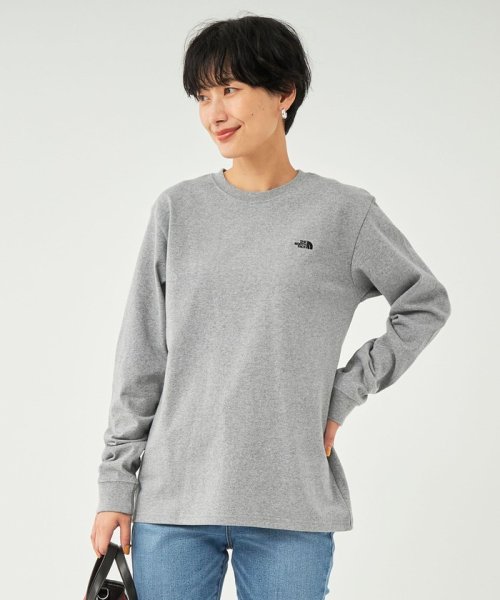 green label relaxing(グリーンレーベルリラクシング)/【WEB限定】＜ THE NORTH FACE ＞ ロングスリーブ ロゴ Tシャツ/MDGRAY