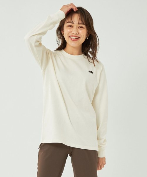green label relaxing(グリーンレーベルリラクシング)/【WEB限定】＜ THE NORTH FACE ＞ ロングスリーブ ロゴ Tシャツ/OFFWHITE