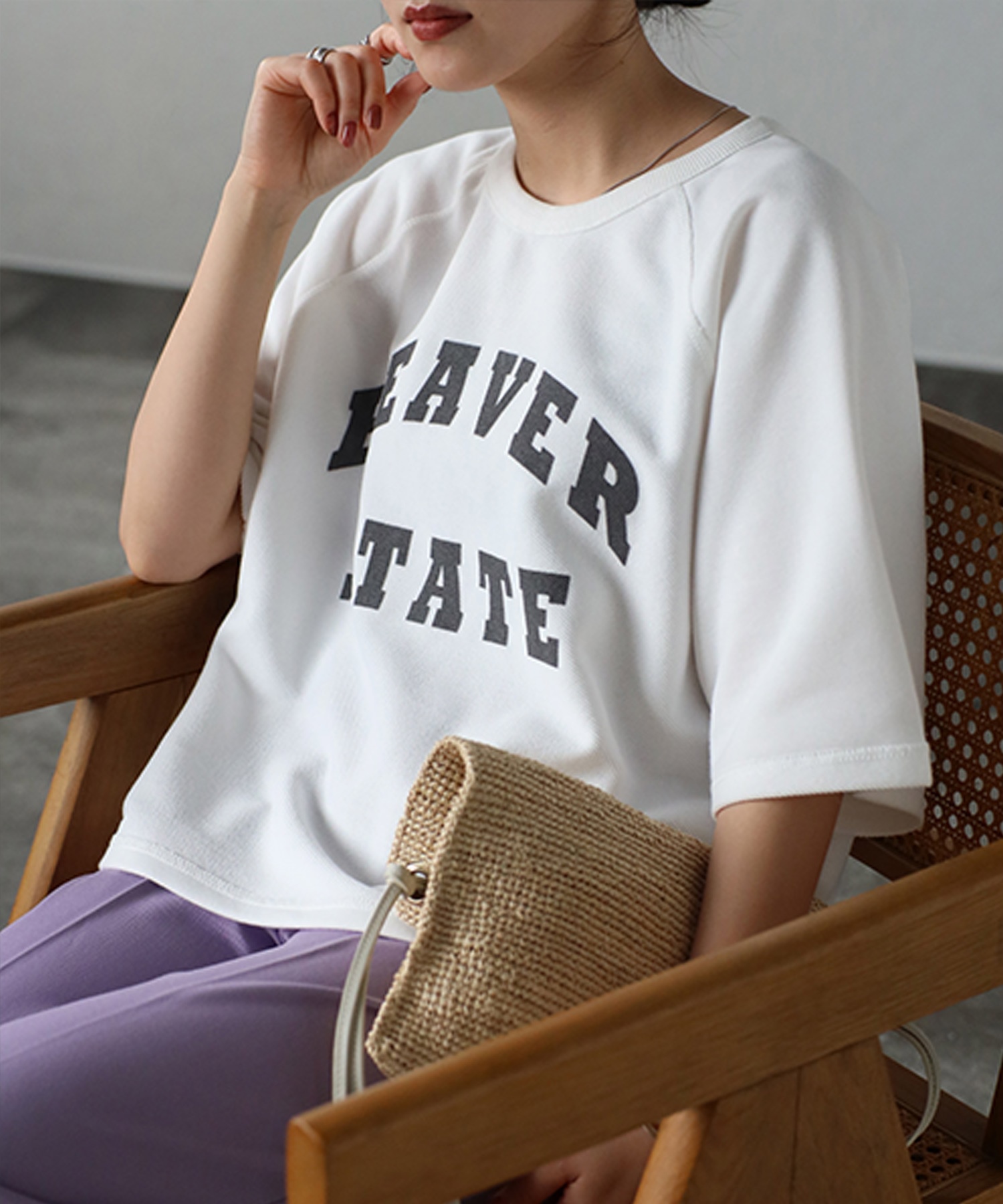 ADAM ET ROPE' 裏毛ビックスリーブプルオーバー　ドルマン　ラグラン