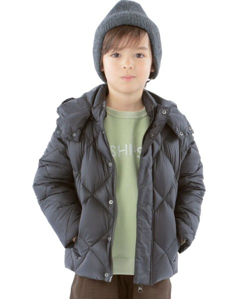 SHIPS KIDS(シップスキッズ)/*【SHIPS KIDS別注】TAION:100～140cm / フーディー ダウン ジャケット/ブラック