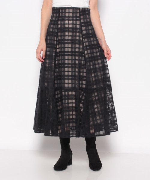 チェック刺繍スカート(10023524N) | ジャスグリッティー(JUSGLITTY  