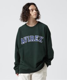 AVIREX(AVIREX)/クルー スウェット ロゴ パッチ/CREW SWEAT LOGO PATCH/ダークグリーン