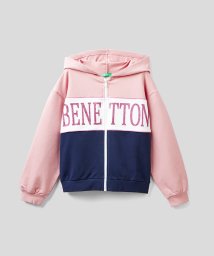 BENETTON (UNITED COLORS OF BENETTON GIRLS)(ユナイテッド　カラーズ　オブ　ベネトン　ガールズ)/キッズカラーブロックジップアップスウェットパーカーG/ピンク